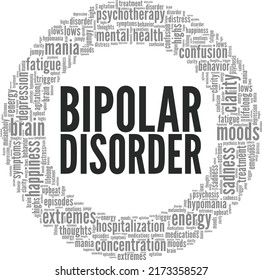 Bipolar Disorder word cloud conceptual design isolated on white background.