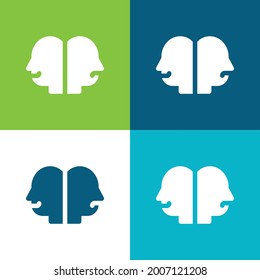 Bipolar Flat four color minimal icon set