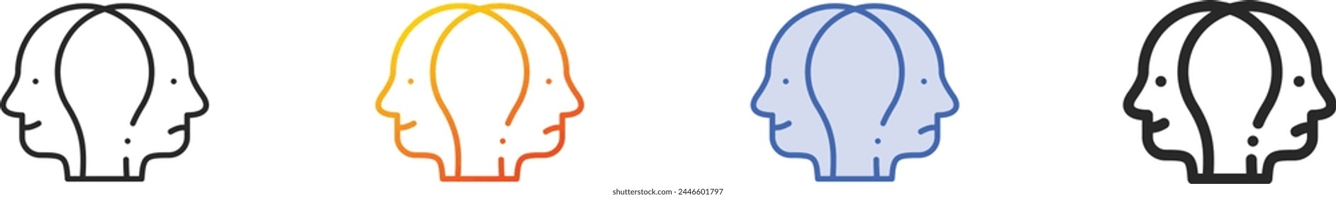 bipolar icon.Thin Linear, Gradient, Blue Stroke and bold Style Design Isolated On White Background