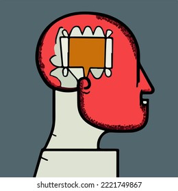 Bipolar Schizophrenia, Major Depression, Manic Depressive Disorder, Depression. Obsessive-Compulsive Disorder.
Post Traumatic Stress Disorder,
Panic Disorder. Illustration Vector Drawing Cartoon