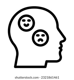 Icono De Línea De Espesa Del Vector Bipolar Para Uso Personal Y Comercial.
