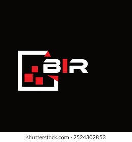 Logotipo de letra minimalista creativa BIR. Diseño único del logotipo de la letra del alfabeto de las iniciales del Vector del BIR

