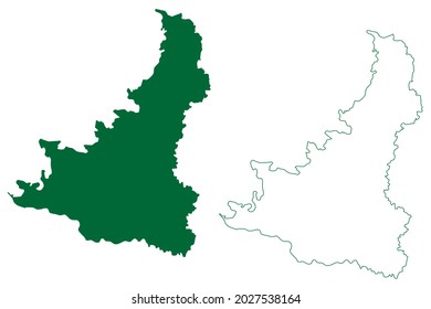 Birbhum District (West Bengal State, Republic Of India) Map Vector Illustration, Scribble Sketch Birbhum Map