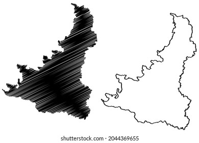 Birbhum District (West Bengal State, Republic Of India) Map Vector Illustration, Scribble Sketch Birbhum Map