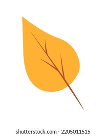 Birch or aspen leaf doodle vector illustration, isolate on white.