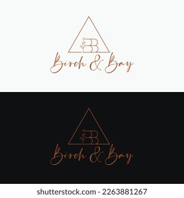 Diseño de logotipos Birch y Bay, diseño de logotipos, diseño de logotipos BB, marca de letras, logotipo inicial