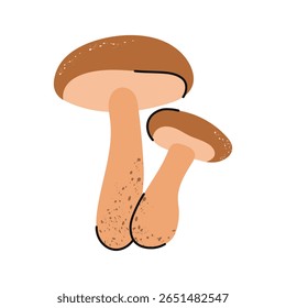Cogumelo bolete de vidoeiro. Cogumelo de outono florestal estilizado. 