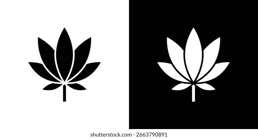 Birch leaf icon. black and white line icons pack.