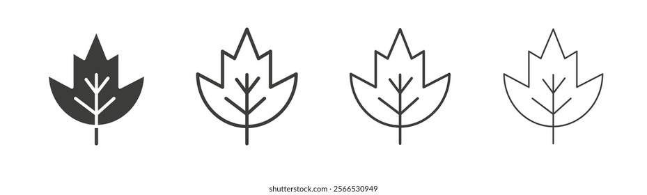 Birch leaf icon collection for website design, app, UI design.