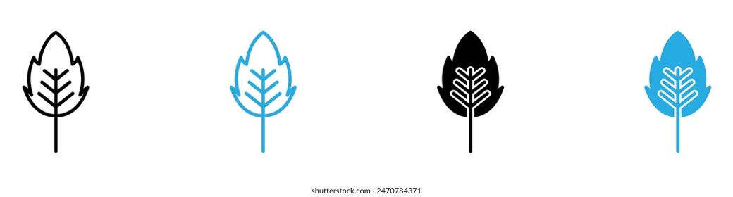 Birch Leaf Icon for Eco-friendly Designs, Nature Art, and Botanical Studies