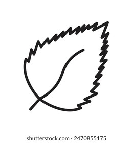 Icono de la hoja de abedul línea de arte Vector