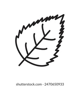 Birch Leaf Icon for Nature Art, Botanical Studies, and Eco-friendly Designs