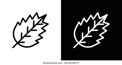 Birch leaf icon outline collection for web design