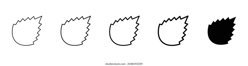 birch leaf icon Simple thin line logo set