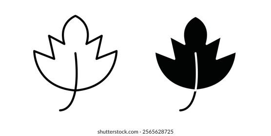 Birch leaf icons in black and white colors