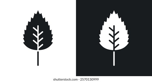 Birch leaf icons in flat syle