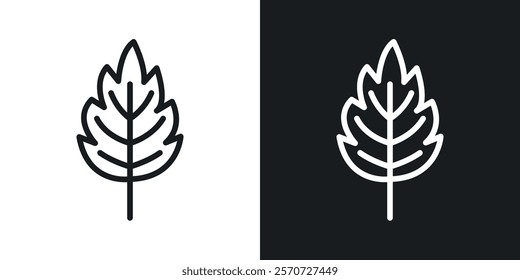 Birch leaf icons set vectors on white background.