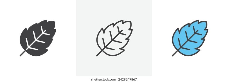 Birch Leaf Isolated Line Icon Style Design. Simple Vector illustration