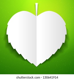 birch leaf  stylized as heart symbol