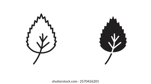 Birch leaf vector web icons set