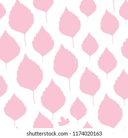 Birch leaves pattern seamless isolated with hidden gooseberry leaf