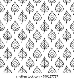 Birch leaves seamless pattern vector