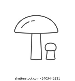 Birch mushroom line outline icon