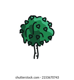 Birch tree color line icon. Pictogram for web page, mobile app, promo.