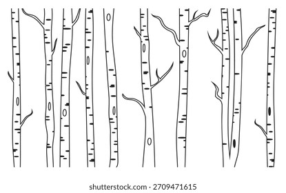 Árbol de abedul icono Vector Ilustración del bosque Árboles de signo
