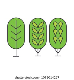 Birch tree line icon concept. Birch tree flat vector sign, symbol, illustration.