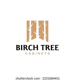 Birch tree luxury cabinets logo design vector 