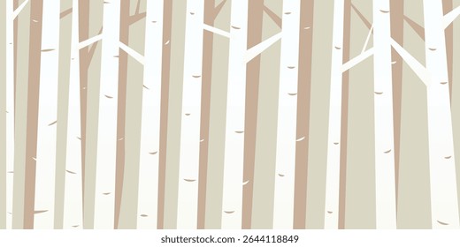 Padrão de árvore de vidoeiro padrão de ilustração vetorial com casca de árvore de álamo de outono. Perfeito para fundo, papel de parede, pôster, imprimir, página da web, cartão postal