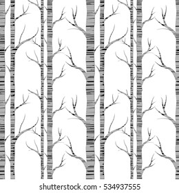 Birch Tree Seamless Pattern