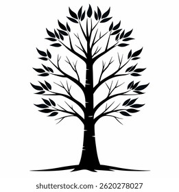 Icono de Vector de silueta de árbol de abedul