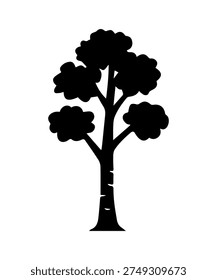 Birch tree simple silhouette icon