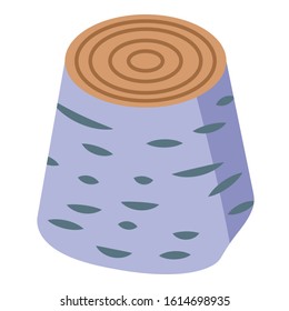 Birch tree stump icon. Isometric of birch tree stump vector icon for web design isolated on white background