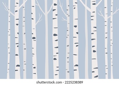 Birch tree trunks vector illustration.