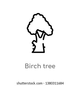 birch tree vector line icon. Simple element illustration. birch tree outline icon from nature concept. Can be used for web and mobile