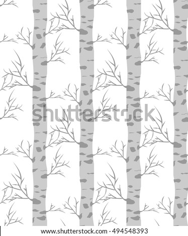 Birch Treeseamless Patternvectorfabric Design Element Wallpapers Web ...