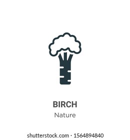 Birch vector icon on white background. Flat vector birch icon symbol sign from modern nature collection for mobile concept and web apps design.