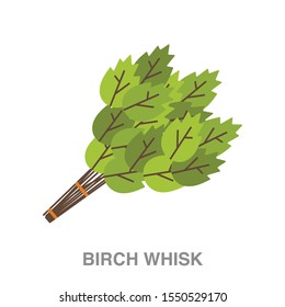 Birch whisk flat icon on white transparent background. You can be used birch whisk icon for several purposes.