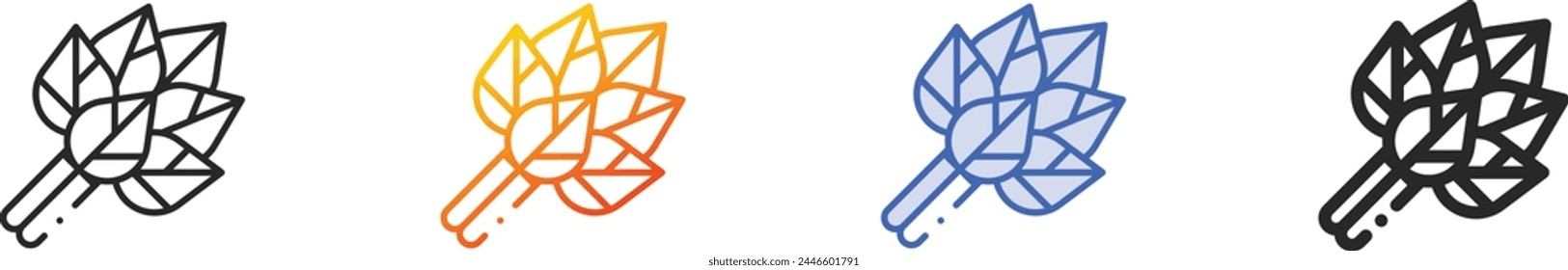birch whisk icon.Thin Linear, Gradient, Blue Stroke and bold Style Design Isolated On White Background