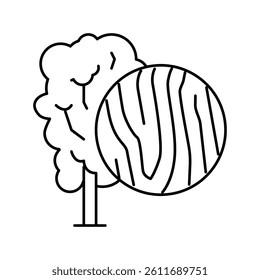 birch wood line icon vector. birch wood sign. isolated contour symbol black illustration