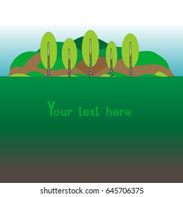 birches and hills template for text