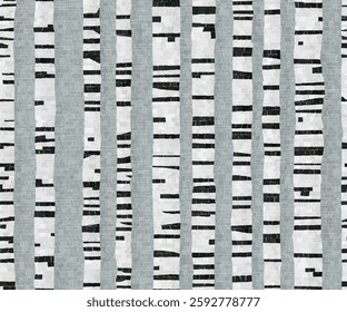 Birchwood forest seamless pattern, vector msoaic art background