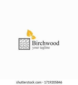 Birchwood logo template vector. the concept of birch trees and leaves.