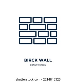 birck wall icon from construction collection. Thin linear birck wall, parquet, steamroller outline icon isolated on white background. Line vector birck wall sign, symbol for web and mobile