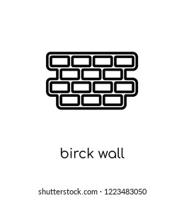 Birck Wall icon. Trendy modern flat linear vector Birck Wall icon on white background from thin line Construction collection, editable outline stroke vector illustration