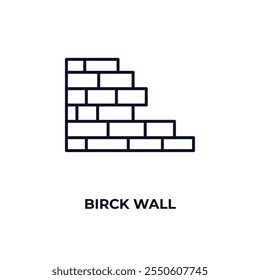 birck wall  outline icon. Linear vector from construction concept. Thin line birck wall  icon isolated on white background