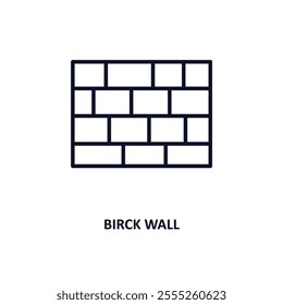 birck wall outline icon.  Thin line icon from construction collection. Editable vector isolated on white background